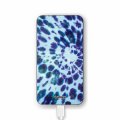 Batterie verre trempé 8000mAh Tie and Dye Bleu Motif Ecriture Tendance Evetane