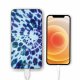 Batterie verre trempé 8000mAh Tie and Dye Bleu Motif Ecriture Tendance Evetane