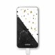 Batterie verre trempé 8000mAh Terrazzo marbre Noir Motif Ecriture Tendance Evetane