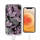 Batterie en verre trempé universel 8000mAh Fleurs Tropicales Parme Motif Ecriture Tendance La Coque Francaise