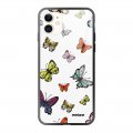 Coque iPhone 11 Coque Soft Touch Glossy Papillons Multicolors Design Evetane