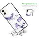 Coque iPhone 11 Coque Soft Touch Glossy Papillons Violets Design Evetane