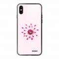 Coque iPhone Xs Max Coque Soft Touch Glossy Fleur Rose Fushia Design Evetane