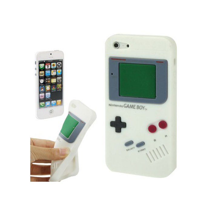 COQUEDISCOUNT Coque silicone Gameboy blanche pour iPhone 5 / 5S