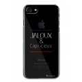 Coque iPhone 7/8/ iPhone SE 2020 rigide transparente Jaloux et capricieux blanc Dessin La Coque Francaise