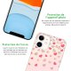 Coque iPhone 11 silicone fond holographique Coeurs en confettis Design Evetane
