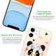 Coque iPhone 11 silicone fond holographique Panda Géométrique Design Evetane