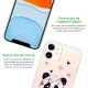 Coque iPhone 11 silicone fond holographique Panda Géométrique Rose Design Evetane