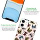 Coque iPhone 11 silicone fond holographique Chiens à Lunettes Design Evetane