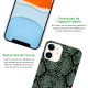 Coque iPhone 11 silicone fond holographique Python vert Design Evetane