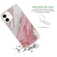 Coque iPhone 11 silicone fond holographique Mercure Rose Design Evetane