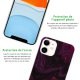 Coque iPhone 11 silicone fond holographique Mercure Bordeaux Design Evetane