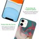Coque iPhone 11 silicone fond holographique Mercure Bleu et Orange Design Evetane