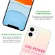 Coque iPhone 11 silicone fond holographique Girl Power Dégradé Design Evetane