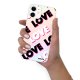 Coque iPhone 11 silicone fond holographique Love and Love Design Evetane