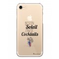 Coque iPhone 7/8/ iPhone SE 2020 rigide transparente Besoin soleil cocktails Dessin La Coque Francaise