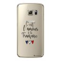 Coque Samsung Galaxy S6 rigide transparente C'est l'amour Dessin La Coque Francaise