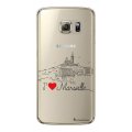 Coque Samsung Galaxy S6 rigide transparente J'aime Marseille Dessin La Coque Francaise