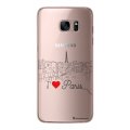 Coque Samsung Galaxy S7 rigide transparente J'aime Paris Dessin La Coque Francaise