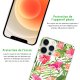 Coque iPhone 12 Pro Max silicone transparente Fleurs Tropicales ultra resistant Protection housse Motif Ecriture Tendance Evetane