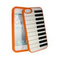 Coque silicone aspect Piano relief orange pour iPhone 5 / 5S