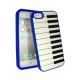 Coque silicone aspect Piano relief bleu pour iPhone 5