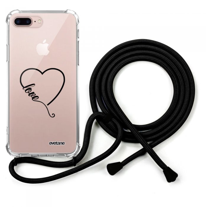 Coque Cordon Iphone 7 Plus 8 Plus Dessin Coeur Love Evetane Coquediscount Coque Cordon Iphone 7 Plus 8 Plus Dessin Coeur Love Evetane Coquediscount