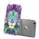 Coque rigide transparent Lion Pastelle pour iPhone 6 / 6S