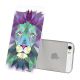 Coque rigide transparent Lion Pastelle pour iPhone SE / 5S / 5