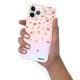 Coque iPhone 11 Pro silicone fond holographique Coeurs en confettis Design Evetane
