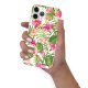 Coque iPhone 11 Pro silicone fond holographique Fleurs Tropicales Design Evetane