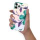 Coque iPhone 11 Pro silicone fond holographique Lys Bleues et violettes Design Evetane