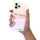 Coque iPhone 11 Pro silicone fond holographique Girl Power Dégradé Design Evetane
