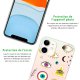 Coque iPhone 11 Pro silicone fond holographique Multi Yeux Design Evetane