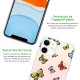 Coque iPhone 11 Pro silicone fond holographique Papillons Multicolors Design Evetane