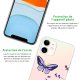 Coque iPhone 11 Pro silicone fond holographique Papillons Violets Design Evetane