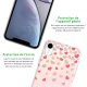 Coque iPhone Xr silicone fond holographique Coeurs en confettis Design Evetane