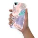Coque iPhone Xr silicone fond holographique Feuilles Pastels Design Evetane