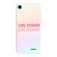 Coque iPhone Xr silicone fond holographique Girl Power Dégradé Design Evetane
