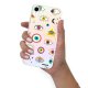 Coque iPhone Xr silicone fond holographique Multi Yeux Design Evetane