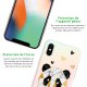 Coque iPhone X/Xs silicone fond holographique Panda Géométrique Design Evetane