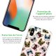 Coque iPhone X/Xs silicone fond holographique Chiens à Lunettes Design Evetane