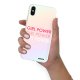 Coque iPhone X/Xs silicone fond holographique Girl Power Dégradé Design Evetane