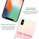 Coque iPhone X/Xs silicone fond holographique Girl Power Dégradé Design Evetane