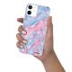 Coque iPhone 12 mini silicone transparente Ananas Bleu et Rose ultra resistant Protection housse Motif Ecriture Tendance Evetane