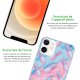 Coque iPhone 12 mini silicone transparente Ananas Bleu et Rose ultra resistant Protection housse Motif Ecriture Tendance Evetane