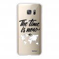 Coque Samsung Galaxy S7 silicone transparente The time is Now ultra resistant Protection housse Motif Ecriture Tendance Evetane