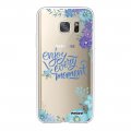 Coque Samsung Galaxy S7 silicone transparente Enjoy every moment ultra resistant Protection housse Motif Ecriture Tendance Evetane