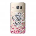 Coque Samsung Galaxy S7 silicone transparente Made with love ultra resistant Protection housse Motif Ecriture Tendance Evetane
