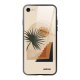 Coque en verre trempé iPhone 7/8/ iPhone SE 2020 Palmier et Soleil beige Ecriture Tendance et Design Evetane.